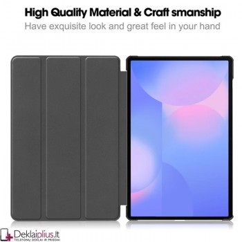 Dirbtinės odos atverčiamas dėklas - juodas (Samsung Galaxy Tab S10 Fe Plus)